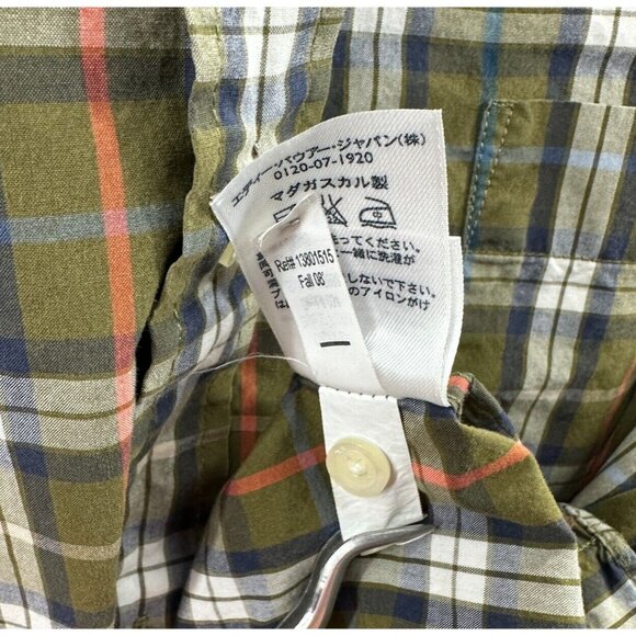 Eddie Bauer Men Shirt Extra Large Green Plaid 100% Cotton Button Front - Picture 7 of 10